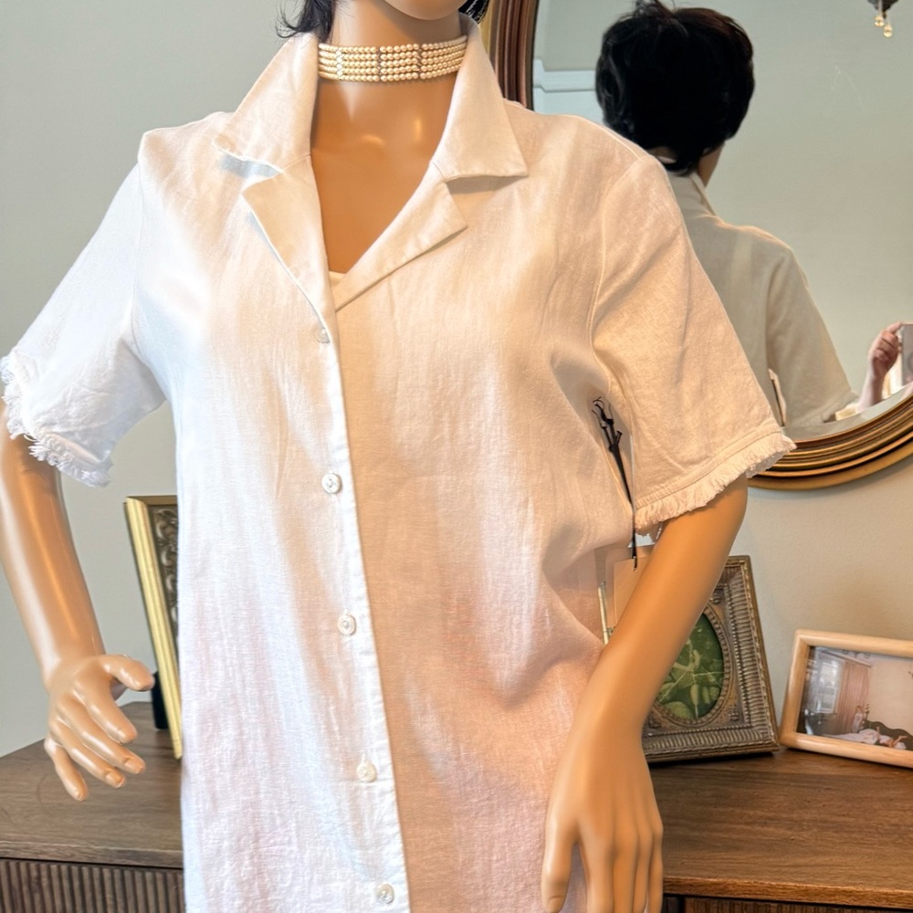 Forcynthia long white linen dress, new, size, small, beautiful - Picture 2 of 6